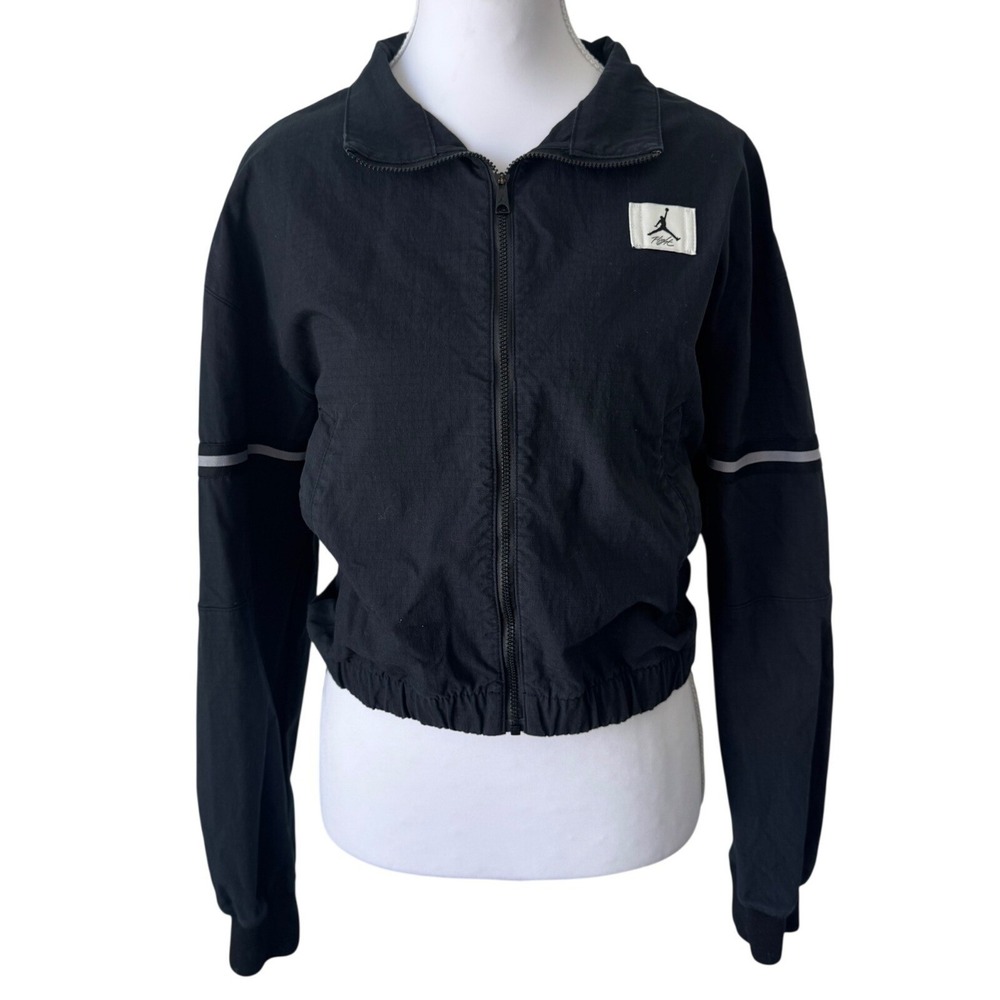 Jordan Flight Woven Cropped Jacket Black Ripstop Utility Streetwear Nike Medium - Picture 5 of 8